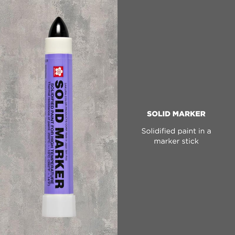 SAKURA SOLID MARKER Sakura Solid Paint Markers - Permanent Marker Pens - Window, Wood & Glass Marker - Black Paint - 12 Pack - Image 2
